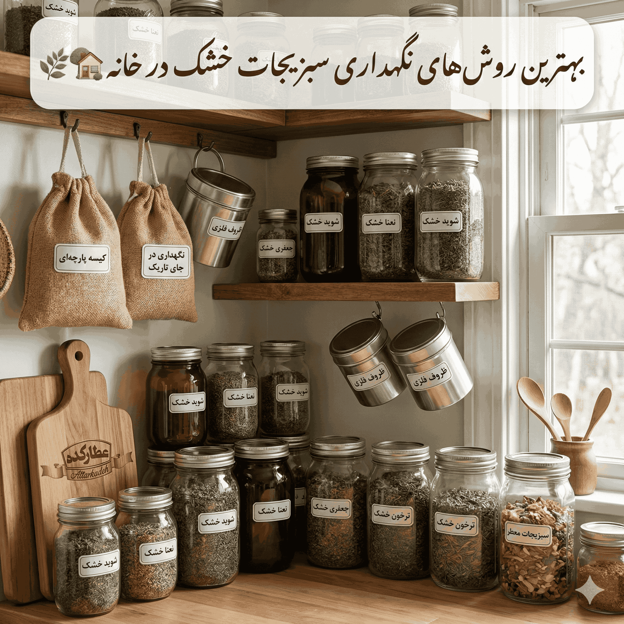 بهترین روشهای نگهداری سبزیجات خشک در خانه🌿🏡