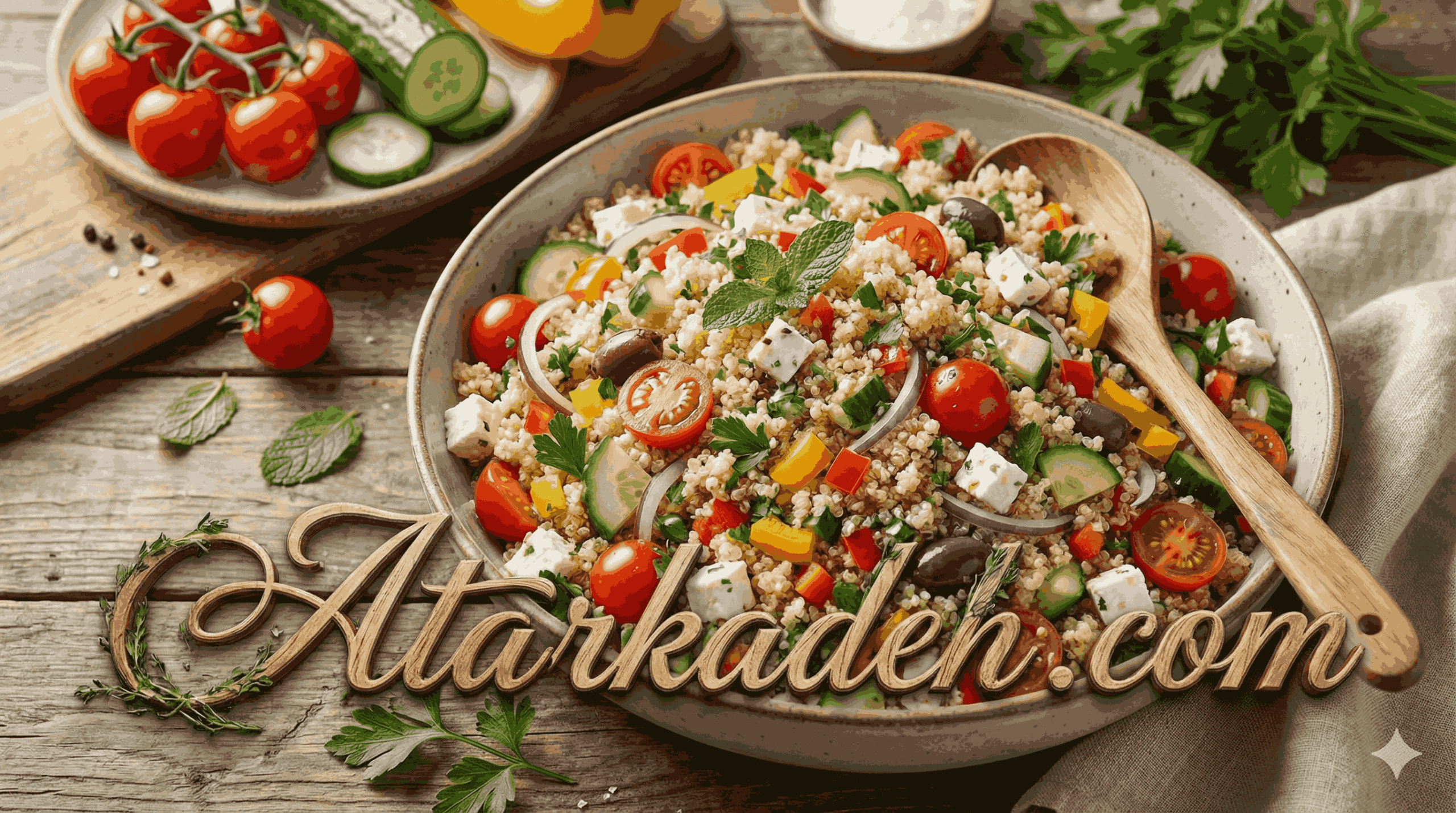 دستور پخت سالاد کینوا با سبزیجات تازه (1)